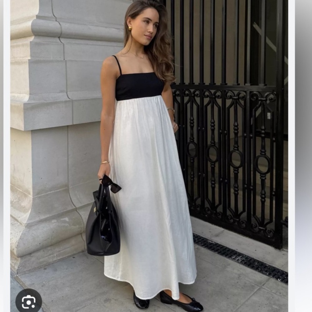 Abercrombie & Fitch Tie Back Babydoll Maxi Dress - Picture 2 of 11